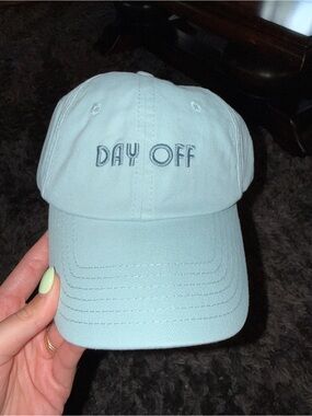 Casual 'Day Off' Embroidered Baseball Cap - Light Blue